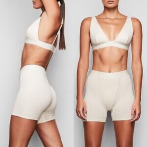 SKIMS Cotton Rib Boxers in Bone